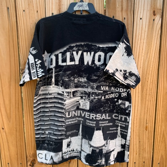 Vintage 1996 Hollywood California All Over Print T-shirt Size XL by Wayne Samuel - Picture 6 of 11